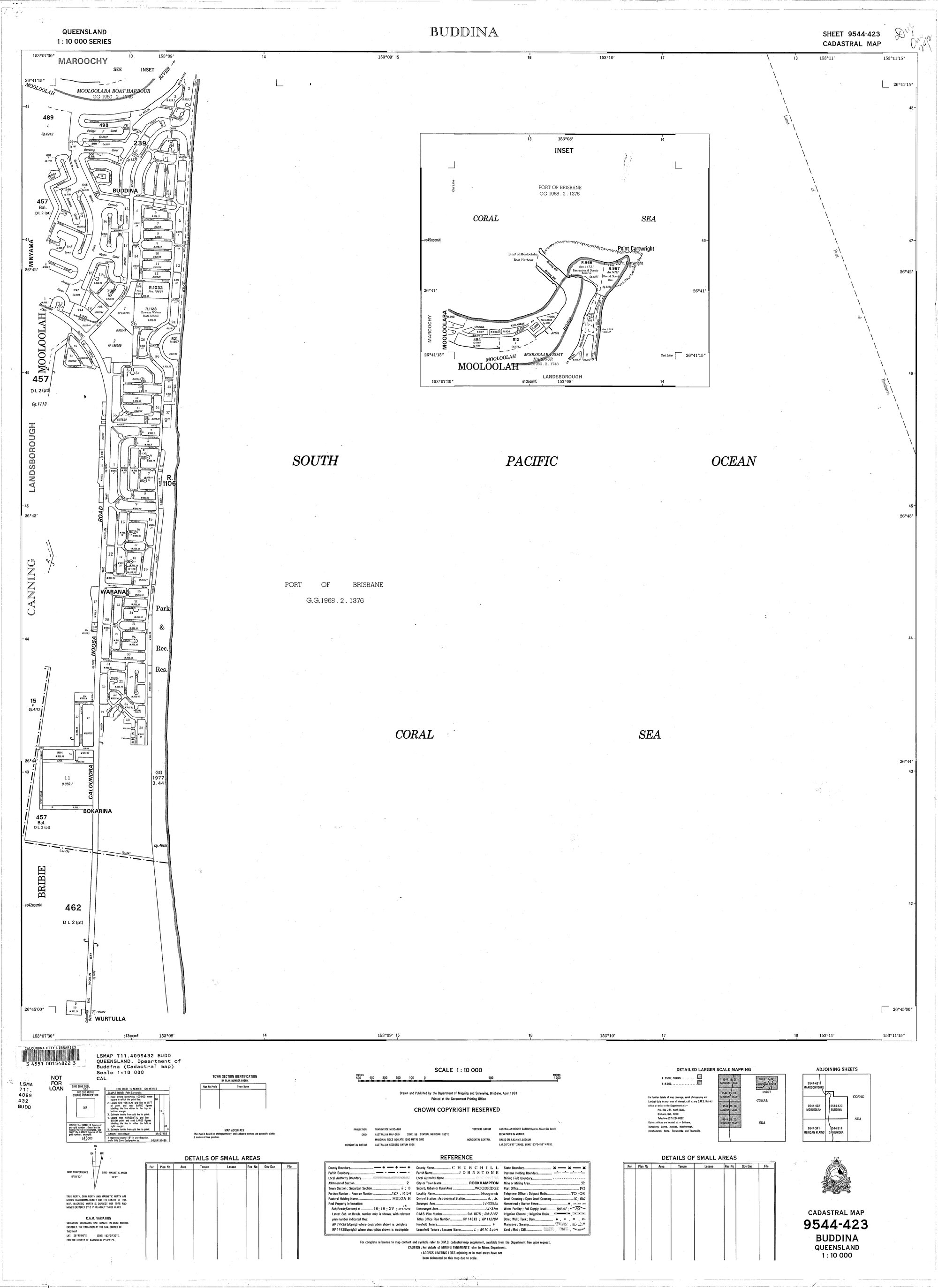 Buddina - Cadastral Map April 1981