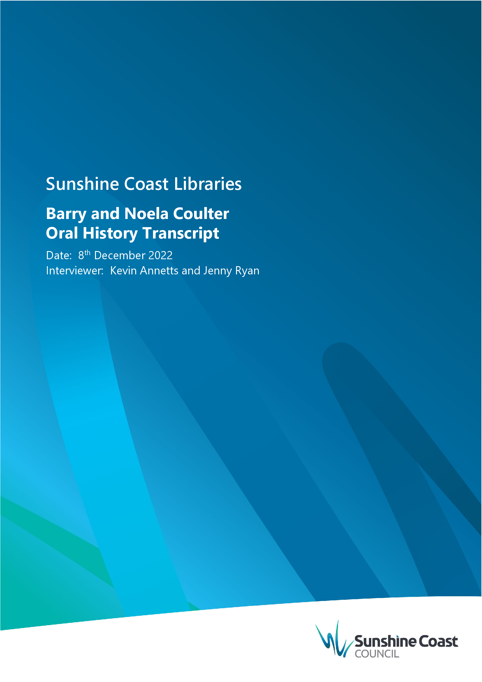 Barry and Noela Coulter Oral History Transcript