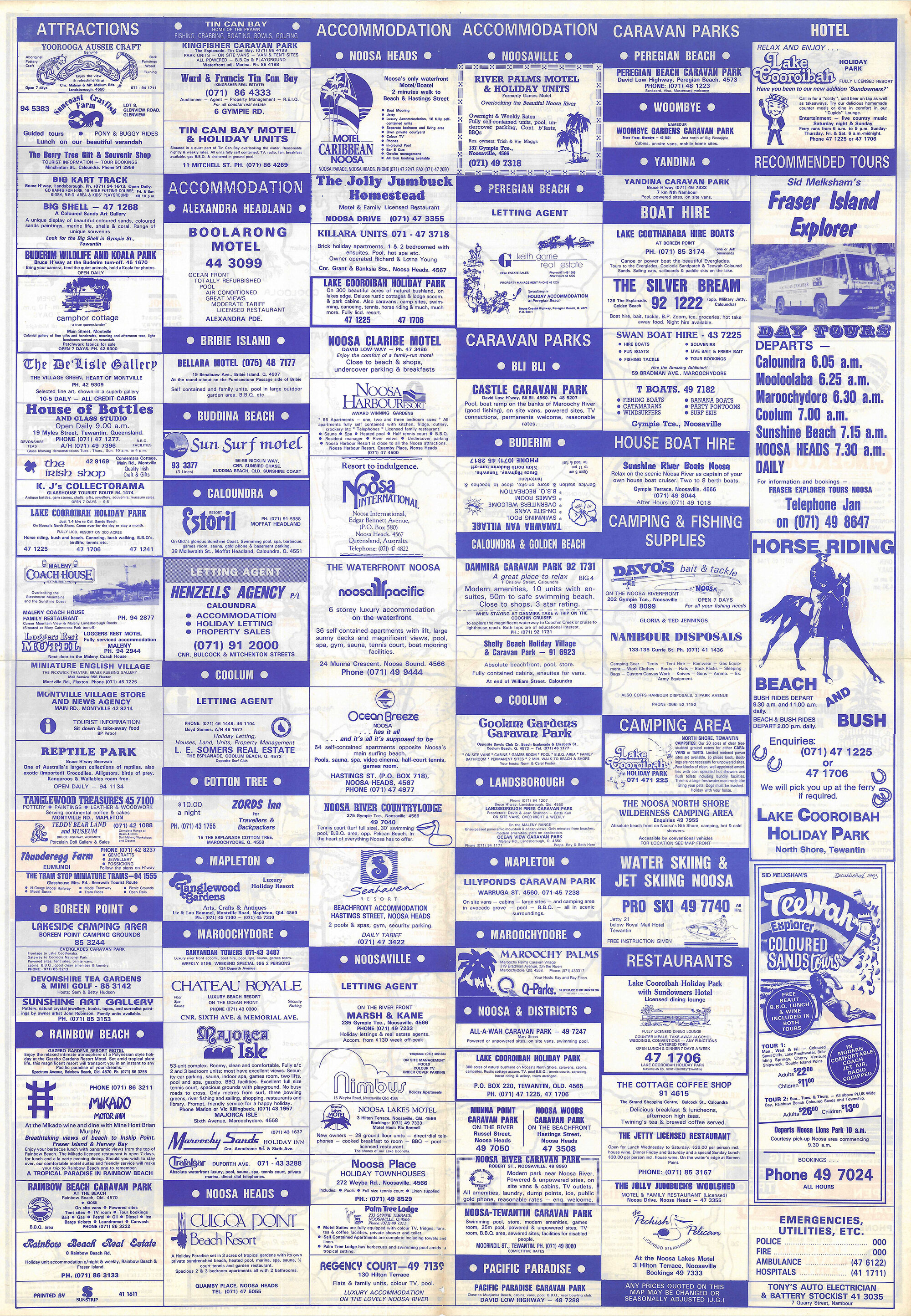 Tourism Map advertisements