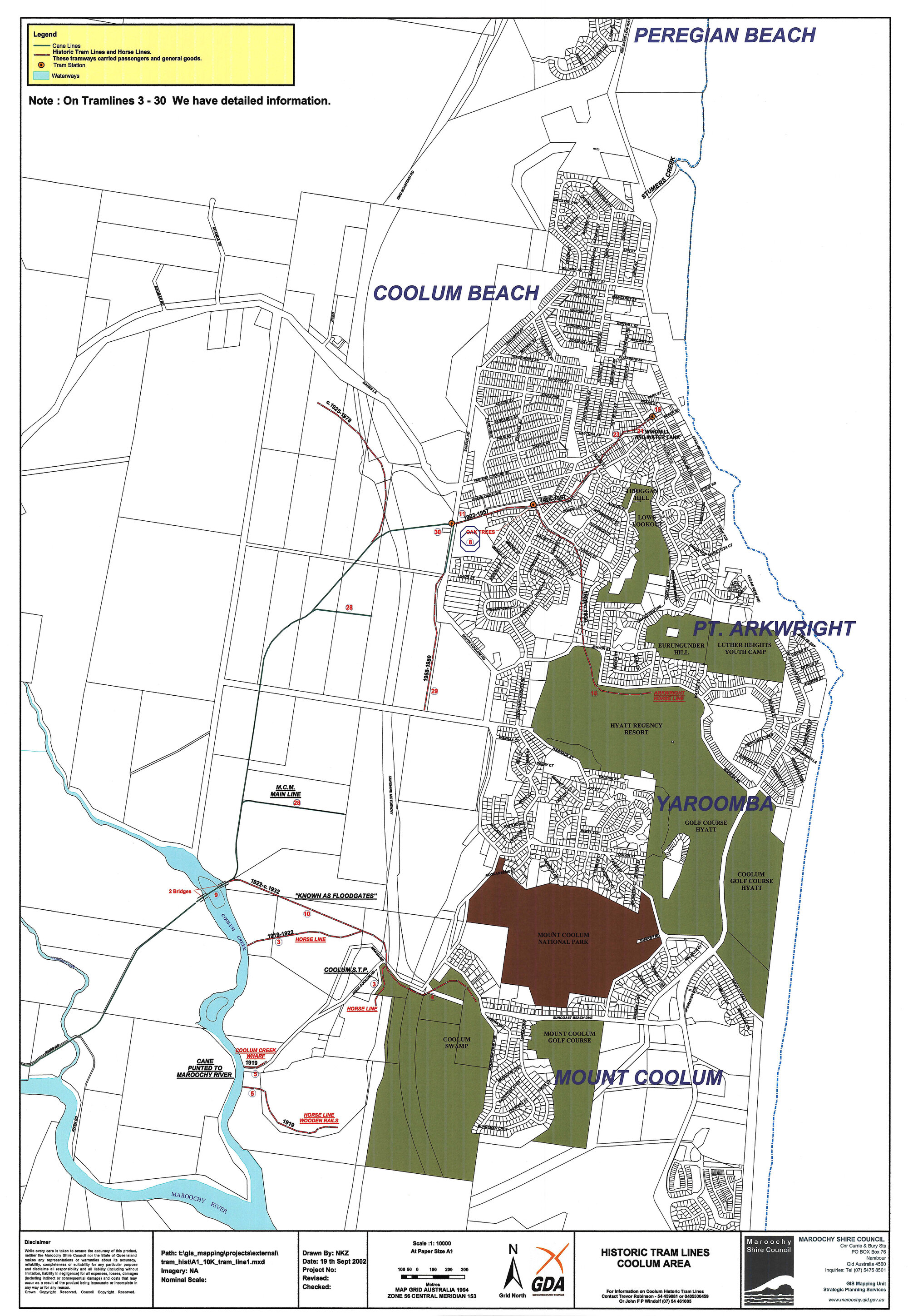 Historic Tram Lines - Coolum Area
