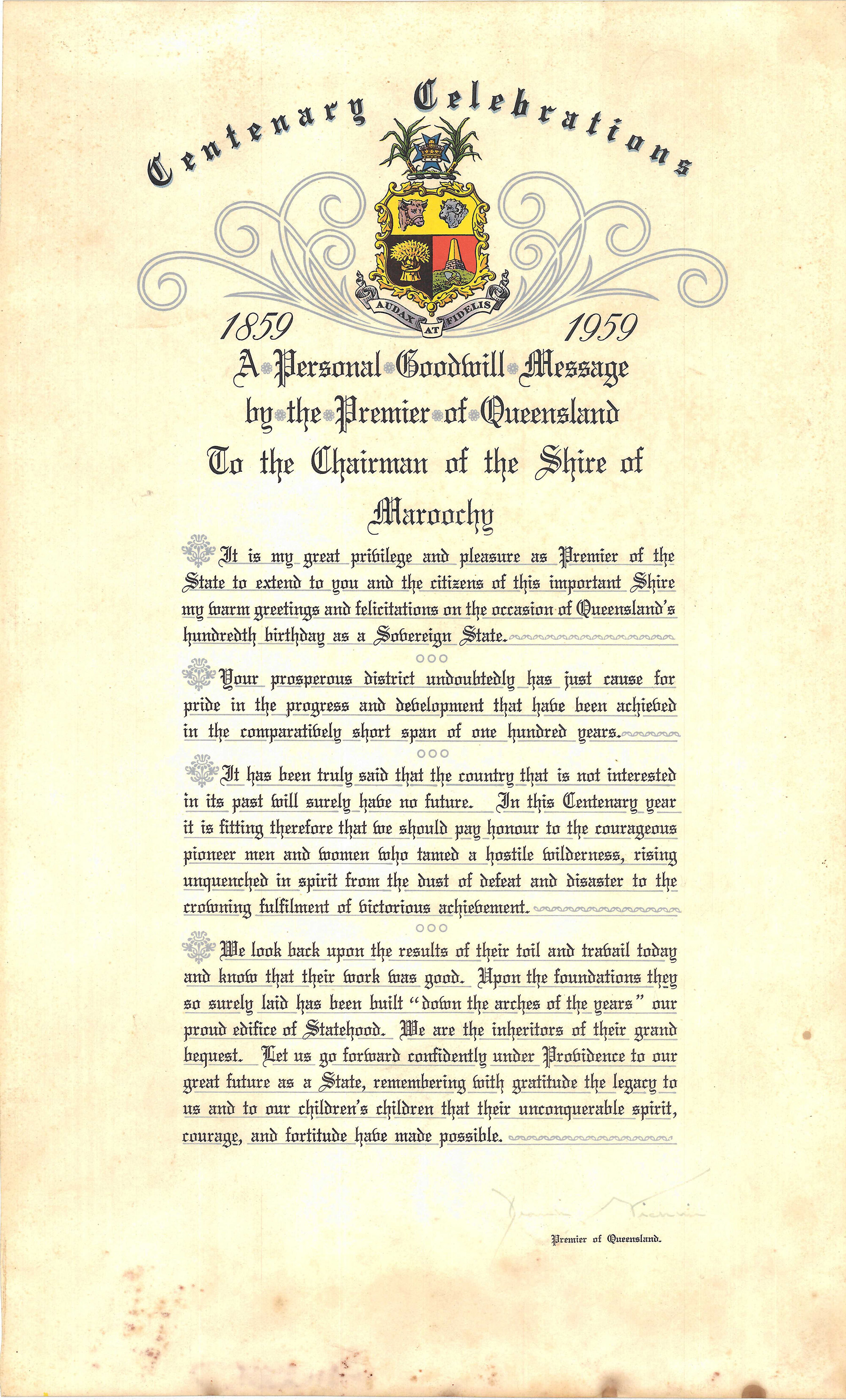 Centenary Celebrations 1859 - 1959