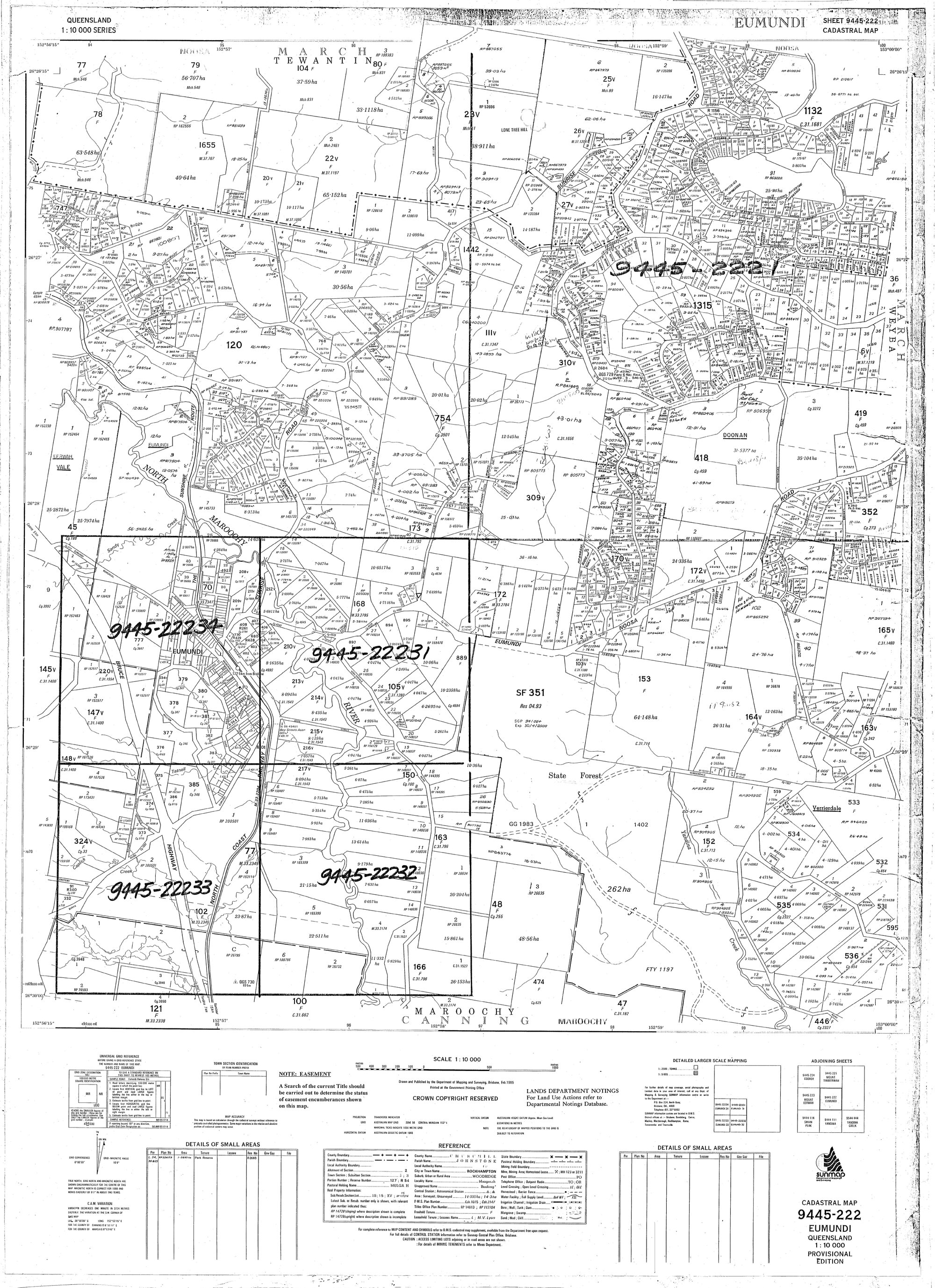 Eumundi - Cadastral Map February 1985