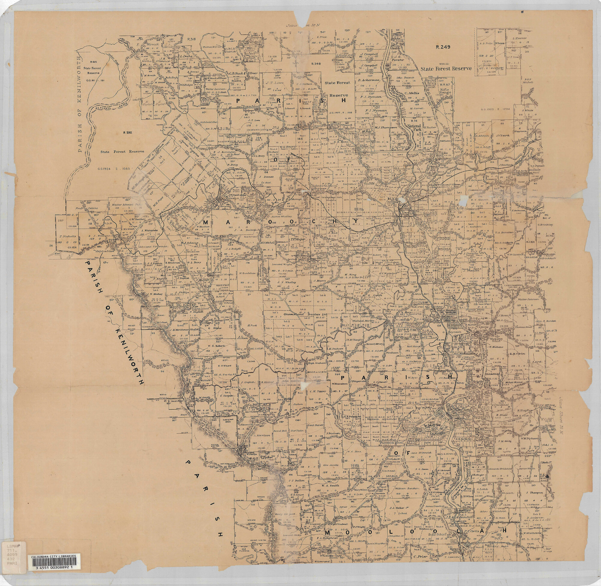 Parish Map - Parish of Maroochy and Parish of Mooloolah