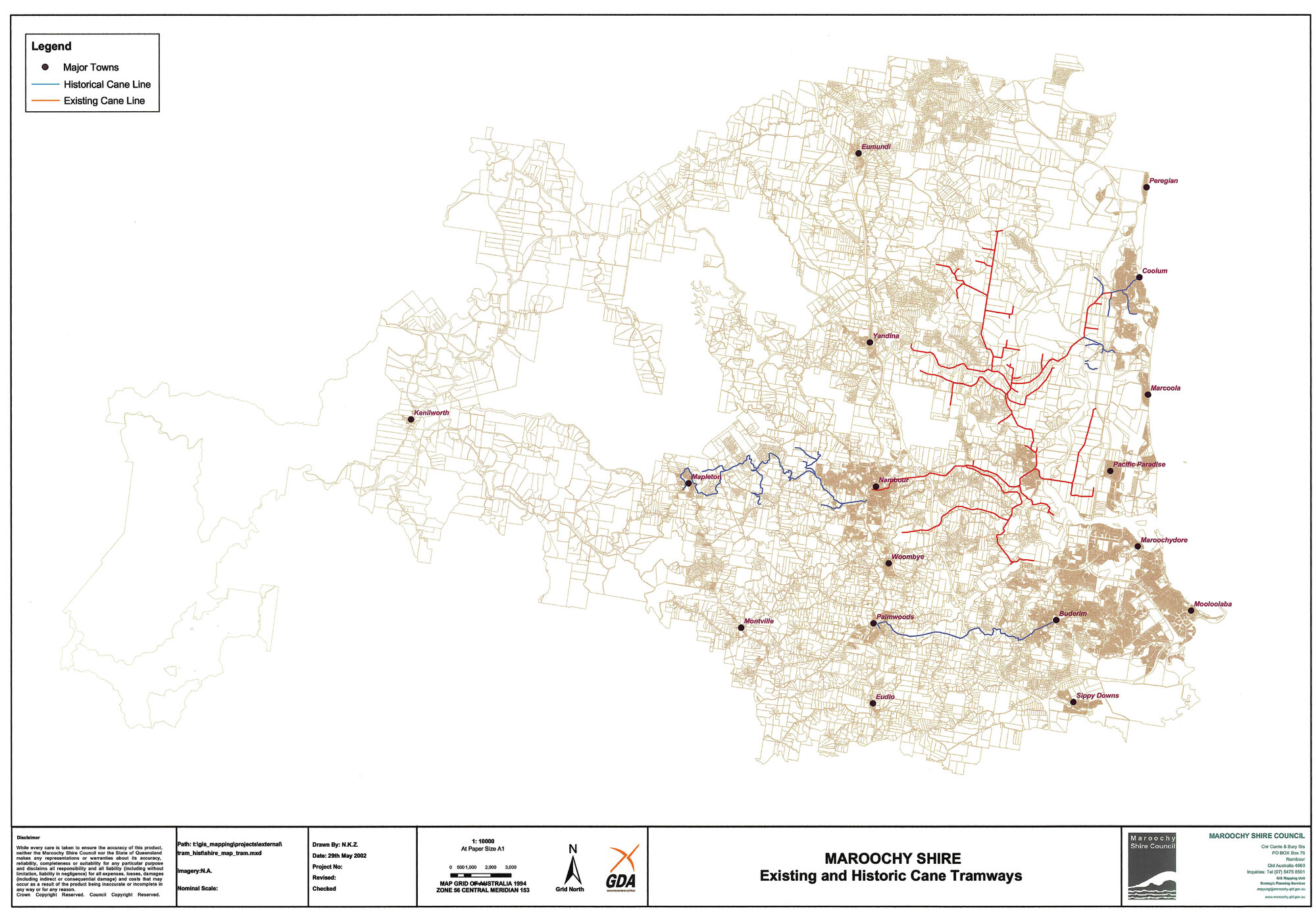 Maroochy Shire - Existing and Historic Cane Tramways