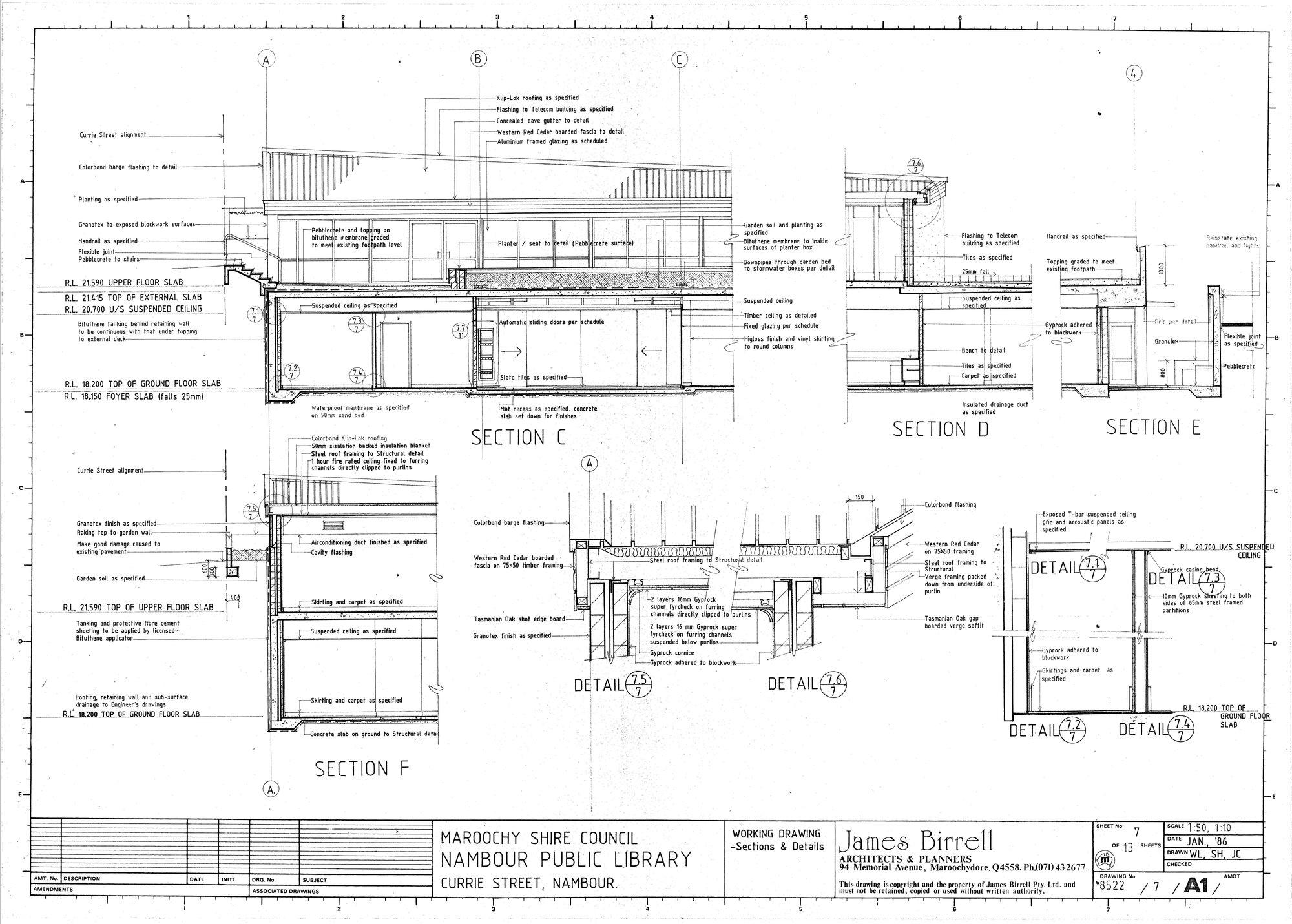 Nambour Public Library - Working Drawing - Sections &amp; Details