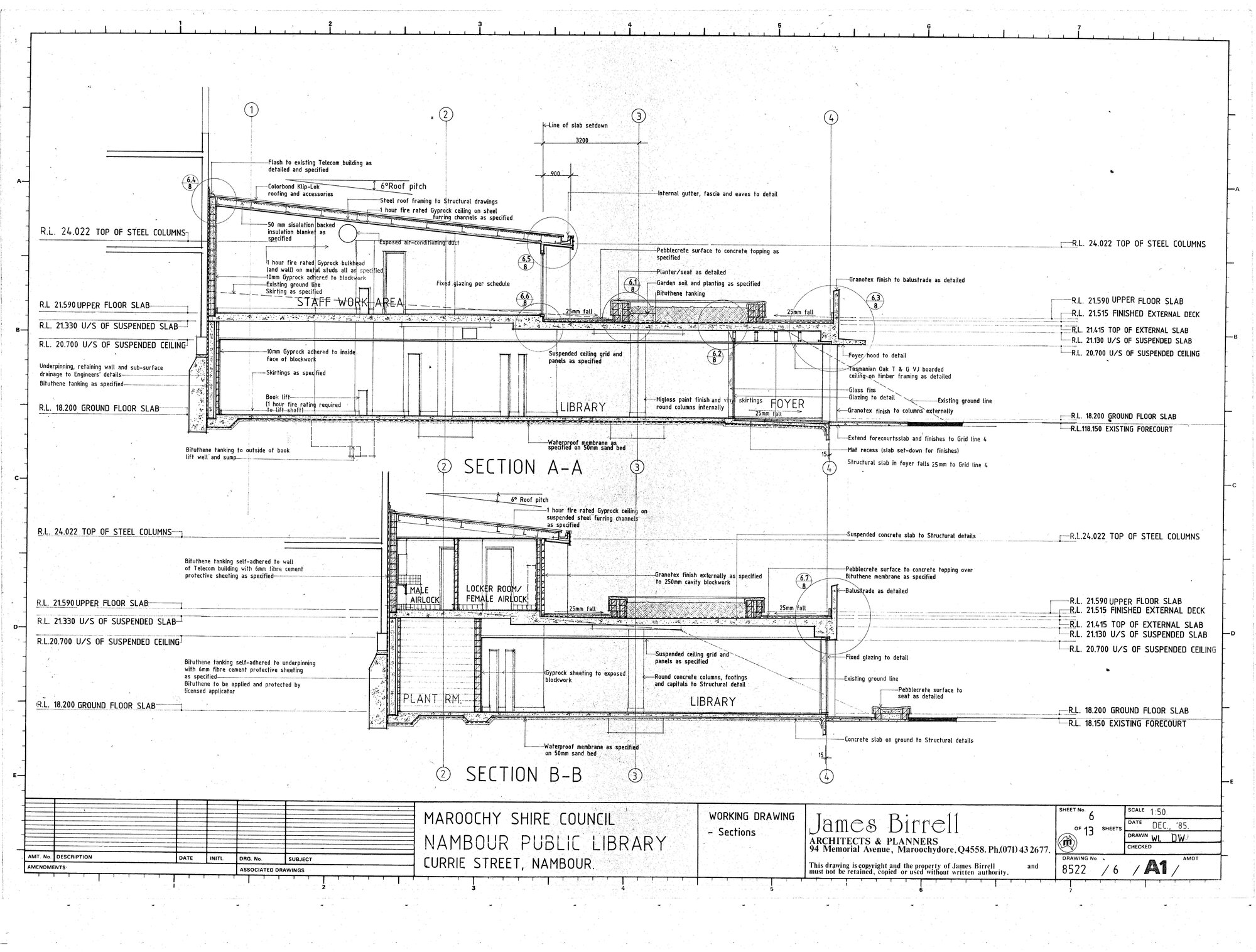 Nambour Public Library - Working Drawing - Sections