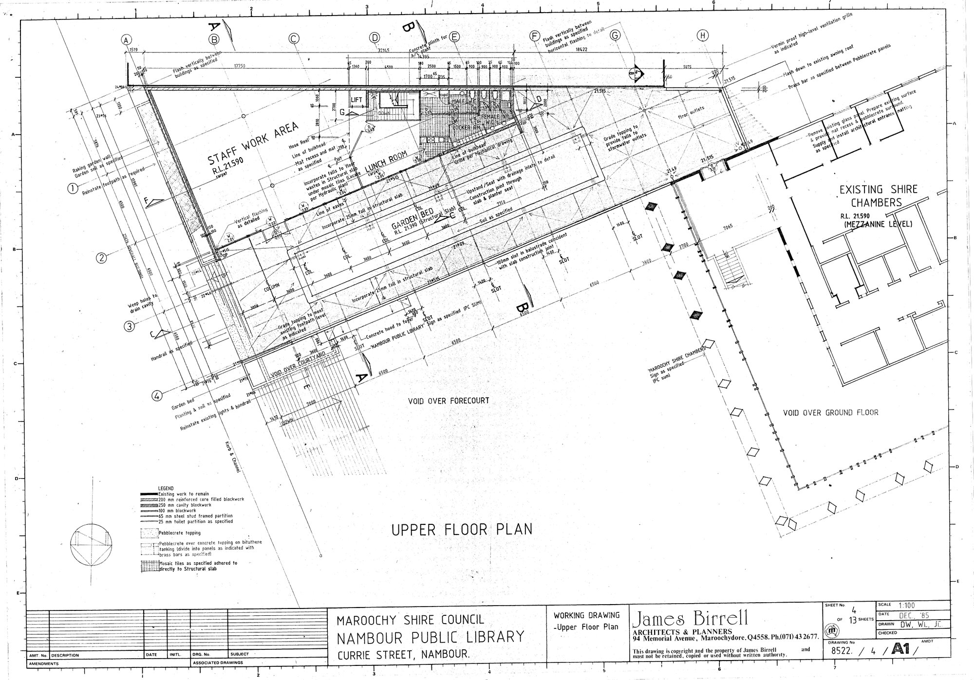 Nambour Public Library - Working Drawing - Upper Floor Plan