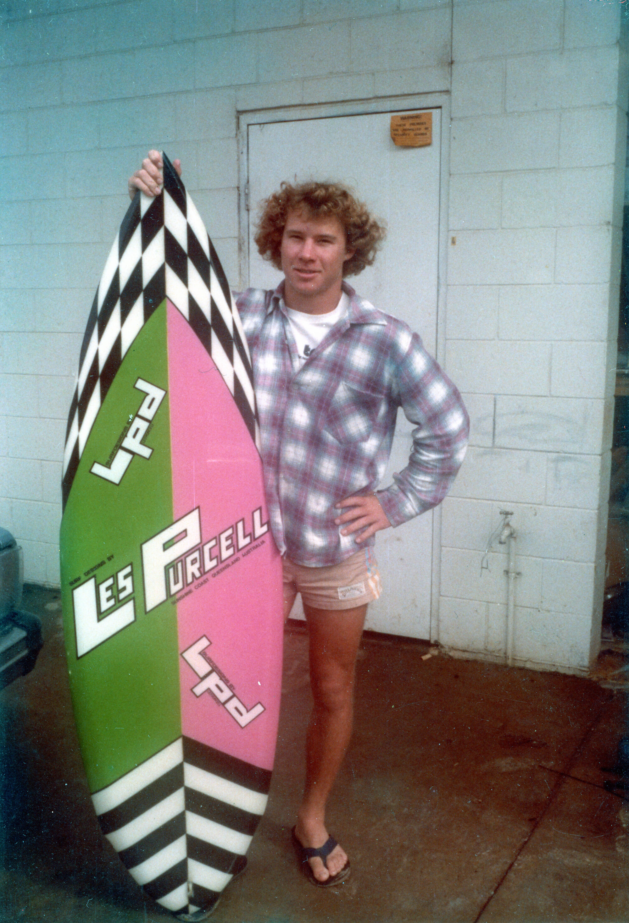 Local surfer with an 'LPD', ca 1980's