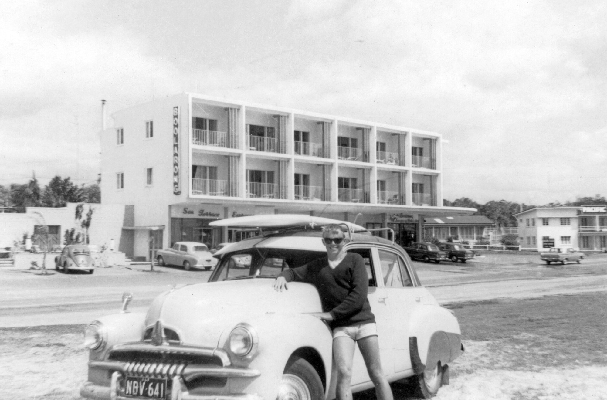 Les with his dad's car, ca 1960