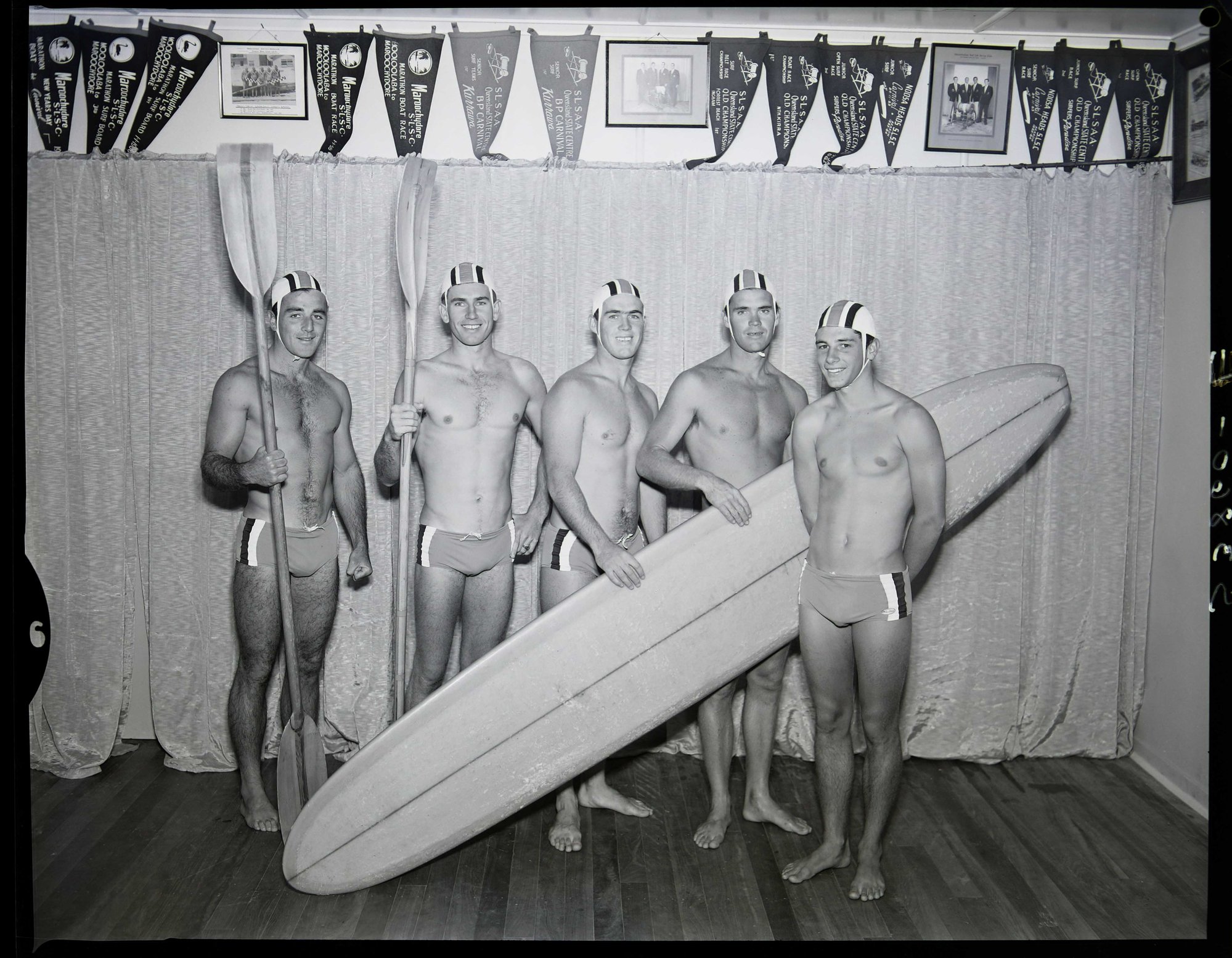 #9 - 1966 Maroochydore Surf Life Savers groups - group with board