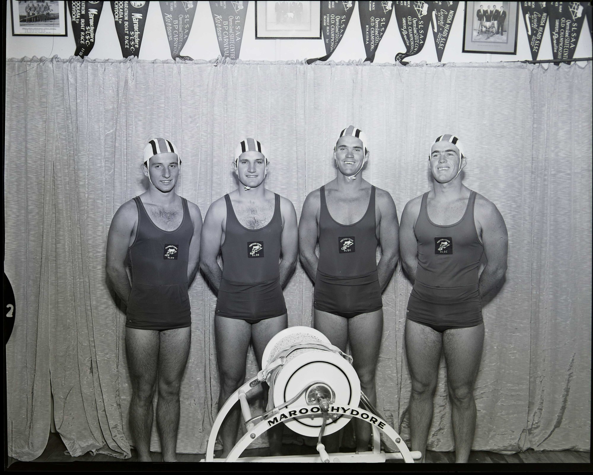 #8 - 1966 Maroochydore Surf Life Savers groups - four with reel