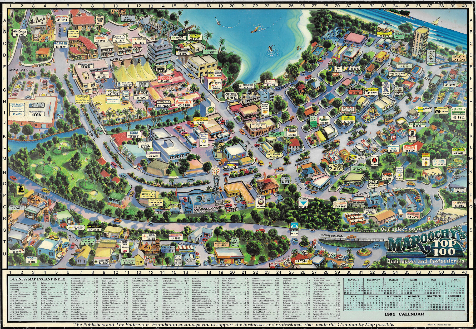 Maroochy's Top 100 - Businesses and Professionals - Calendar - 1991