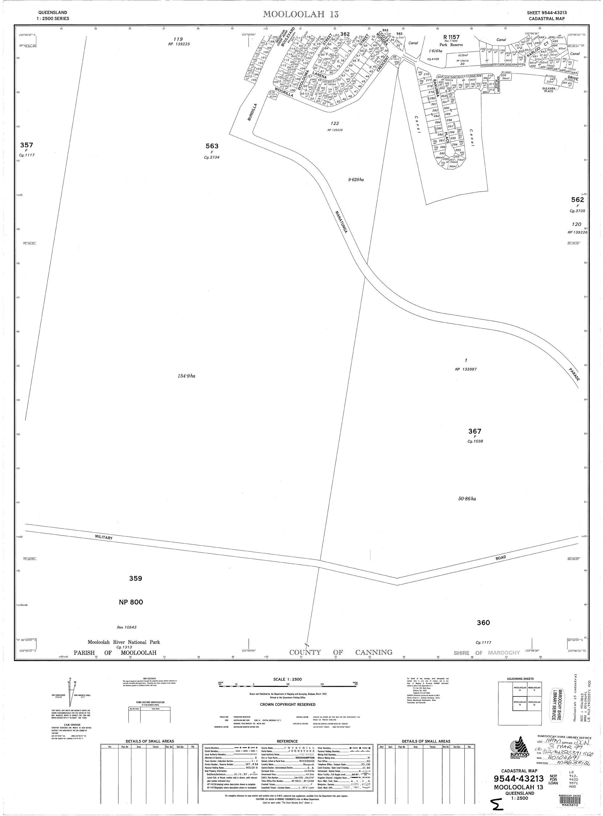 Mooloolah 13 - Cadastral Map