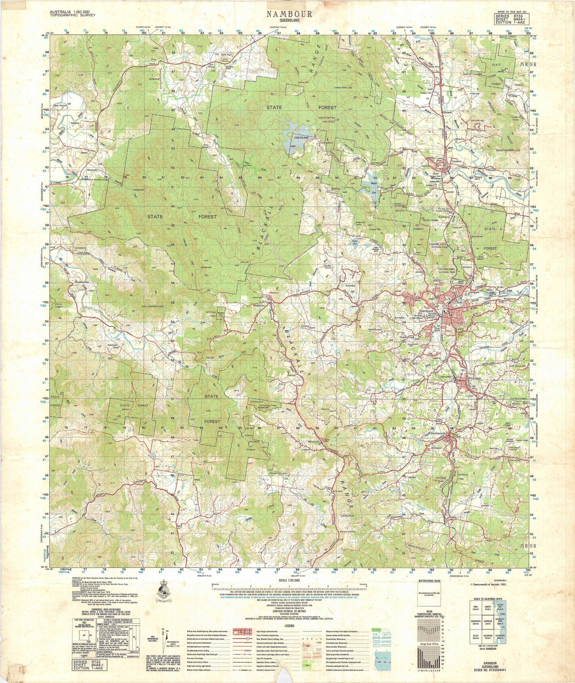 Nambour - Topographic map