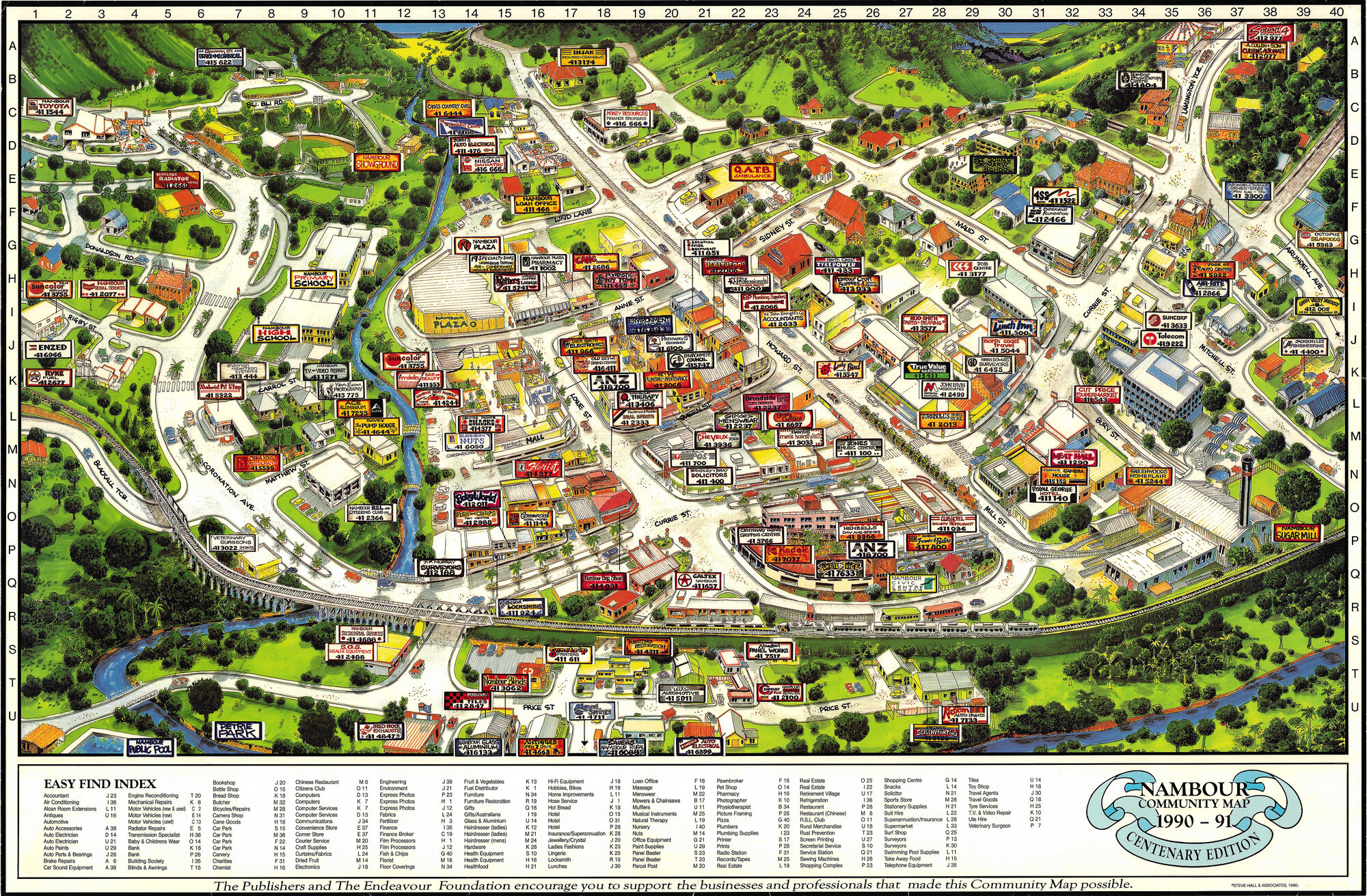Nambour Community Map - Centenary Edition - 1990 - 1991