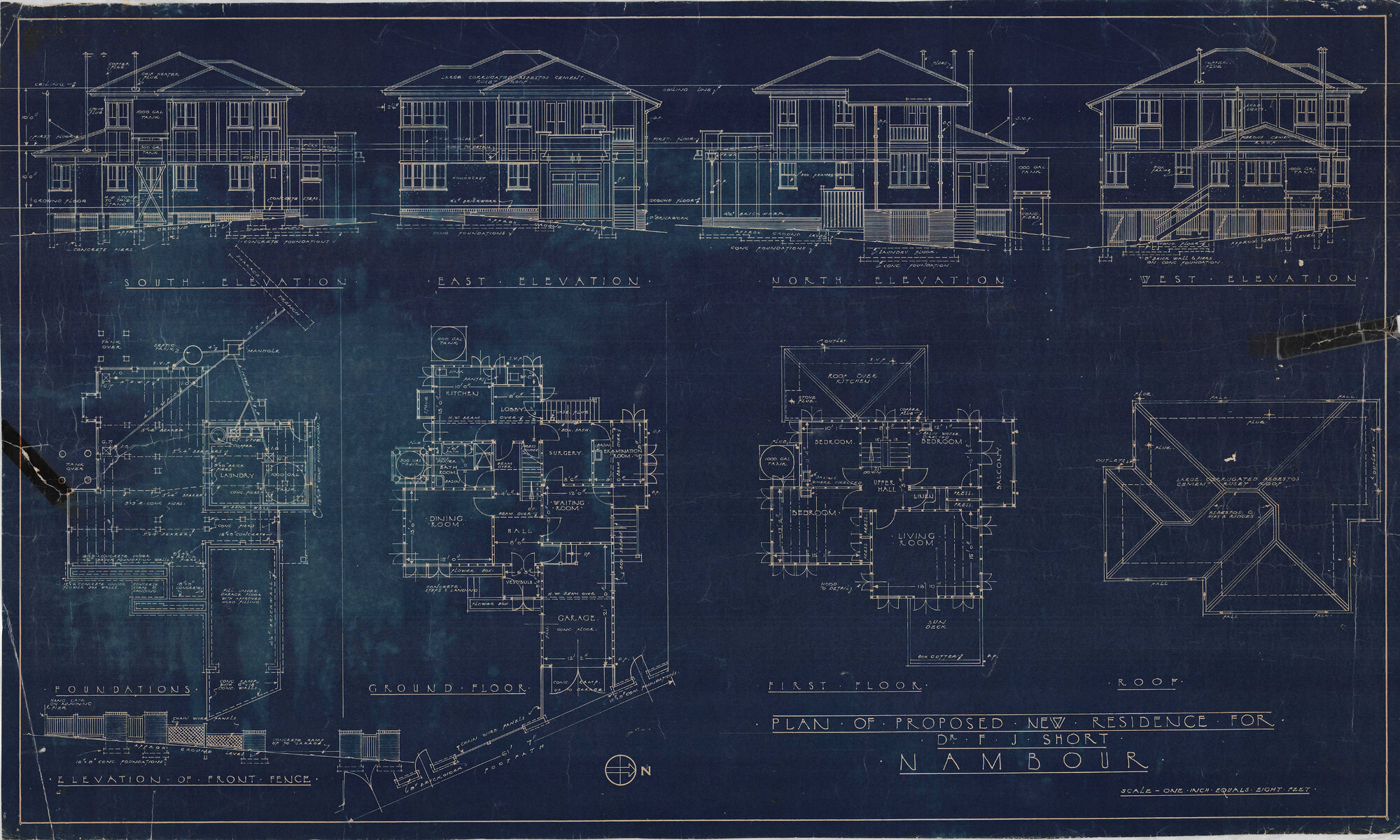 Plan of Proposed New Residence for Dr. F.J. Short - Nambour