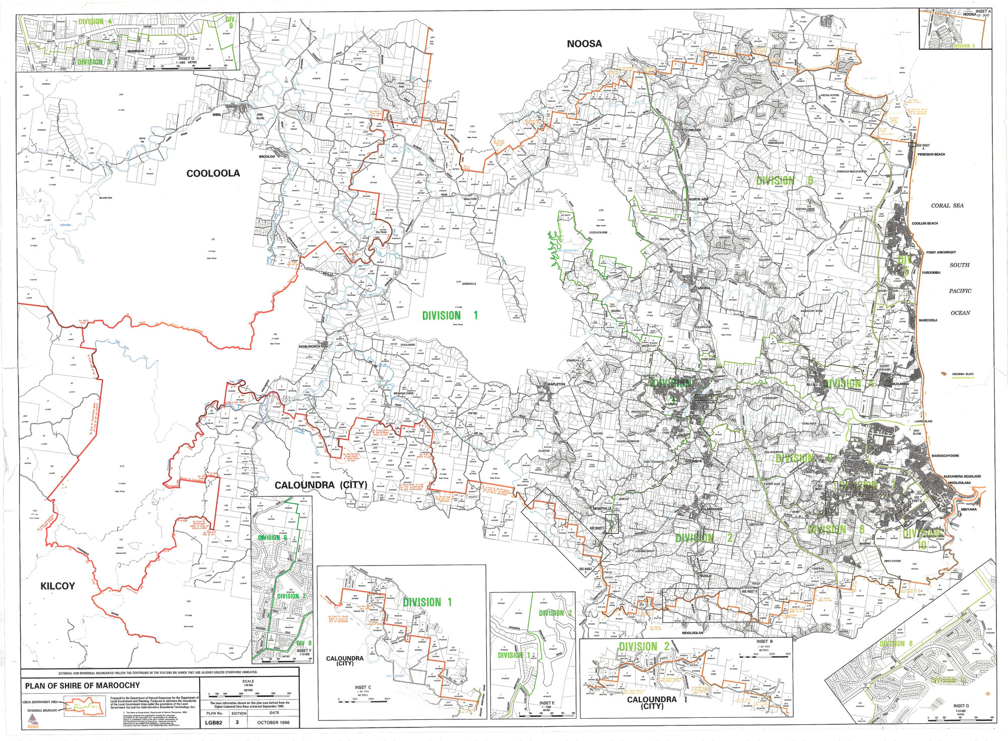 Plan of Shire of Maroochy - Plan No. LGB82, Edition 3 - October 1996