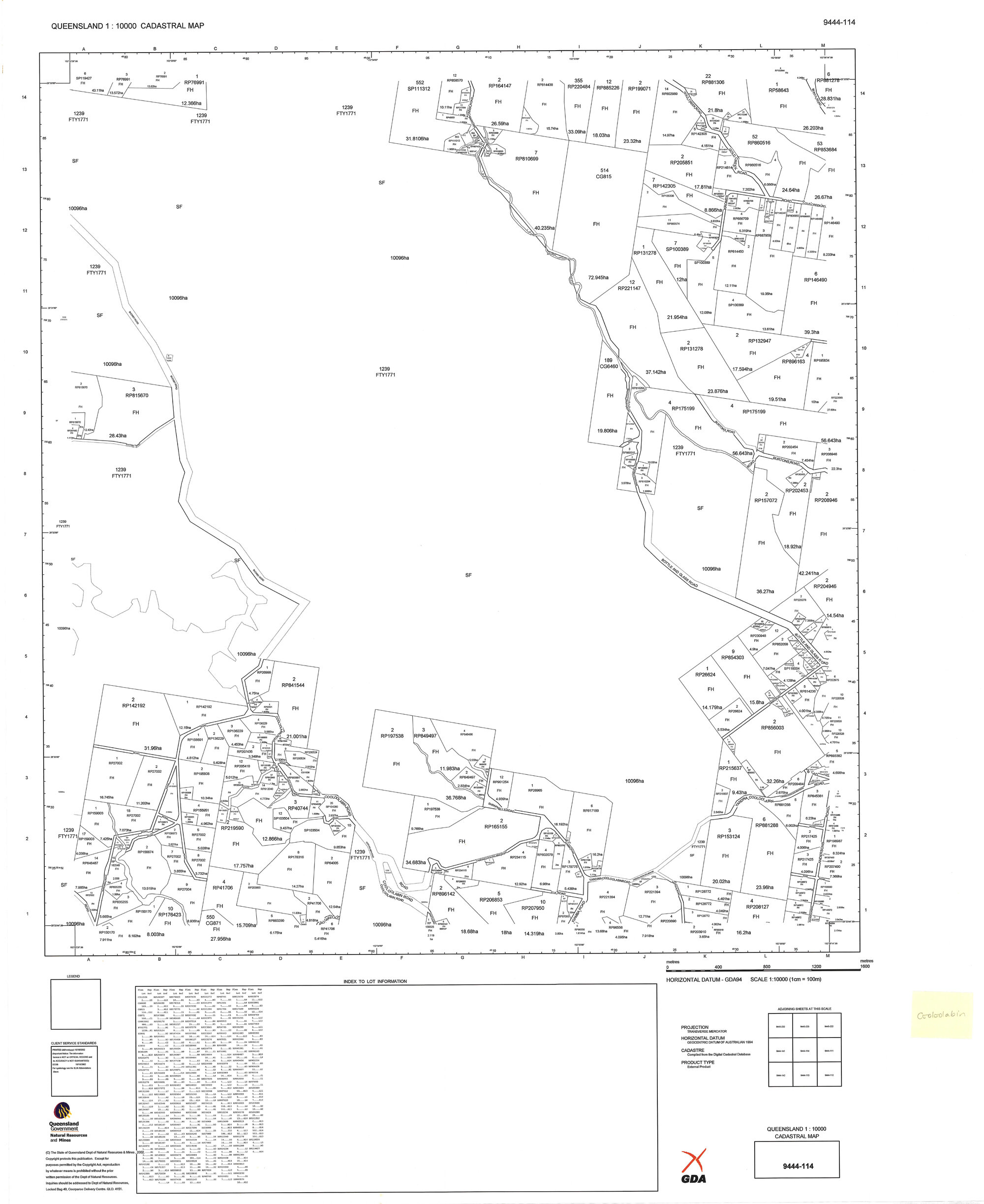 Queensland - Cadastral Map - Cooloolabin