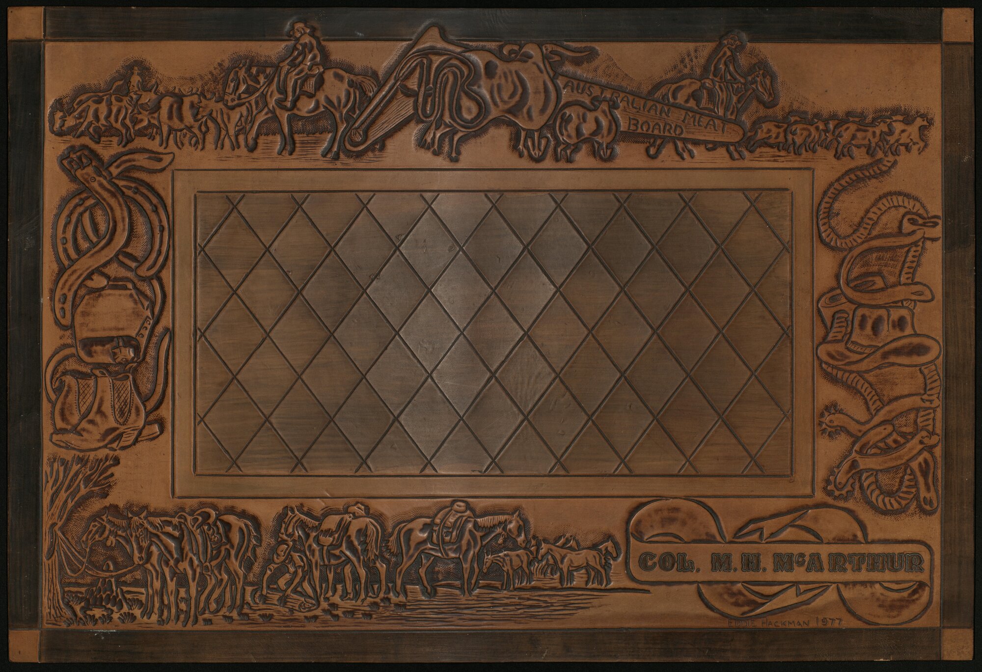 Australian Meat Board leather place mat