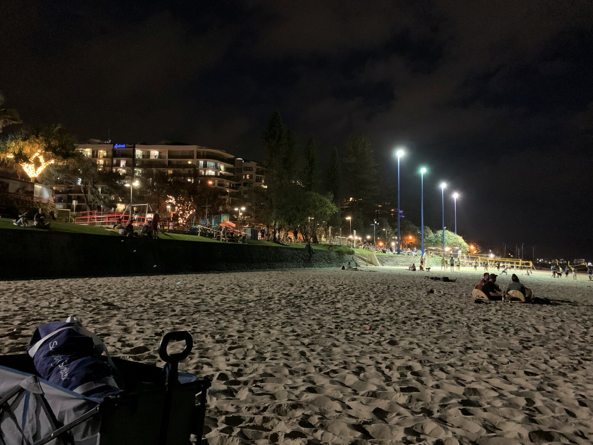 Mooloolaba Beach at night