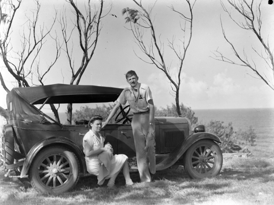 Couple with Chevrolet car