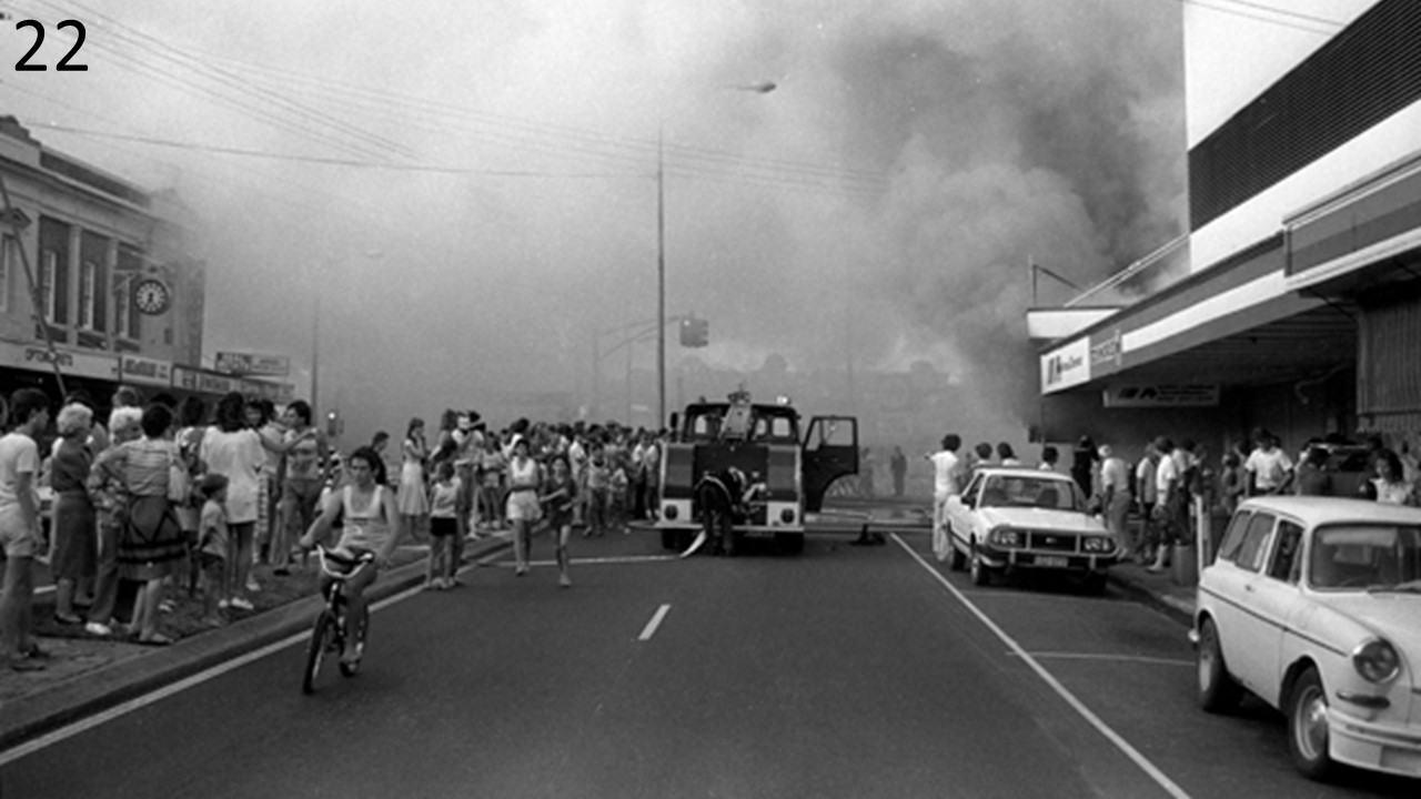 Fire in Woolworths, Nambour, 1986