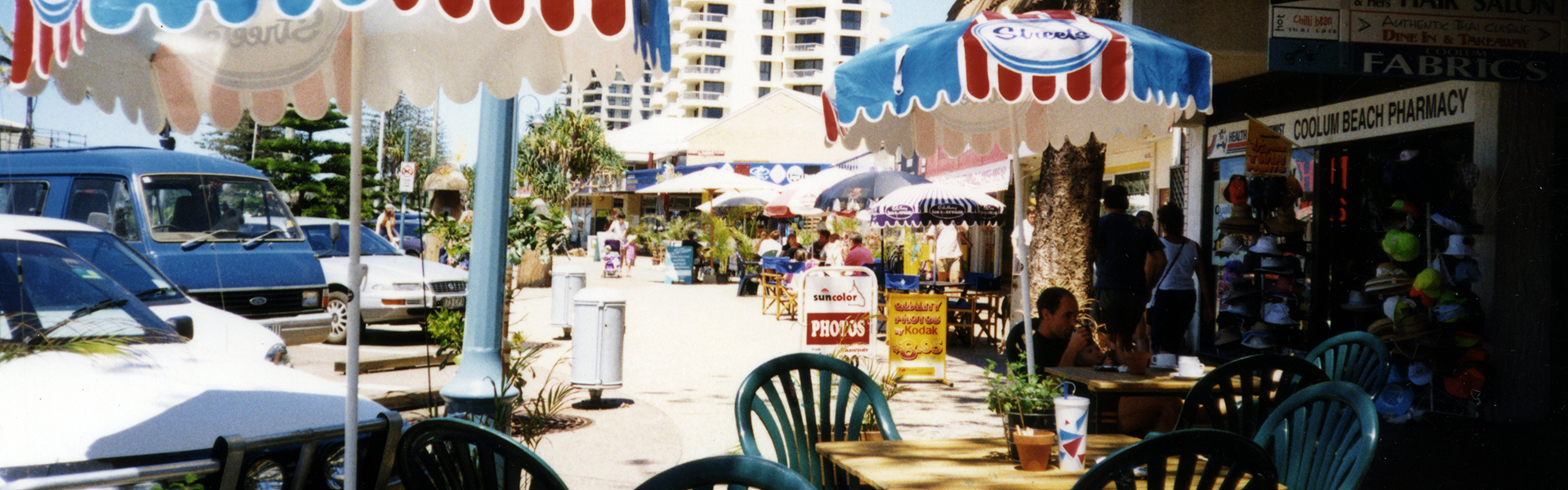 Shops along the David Low Way, Coolum Beach