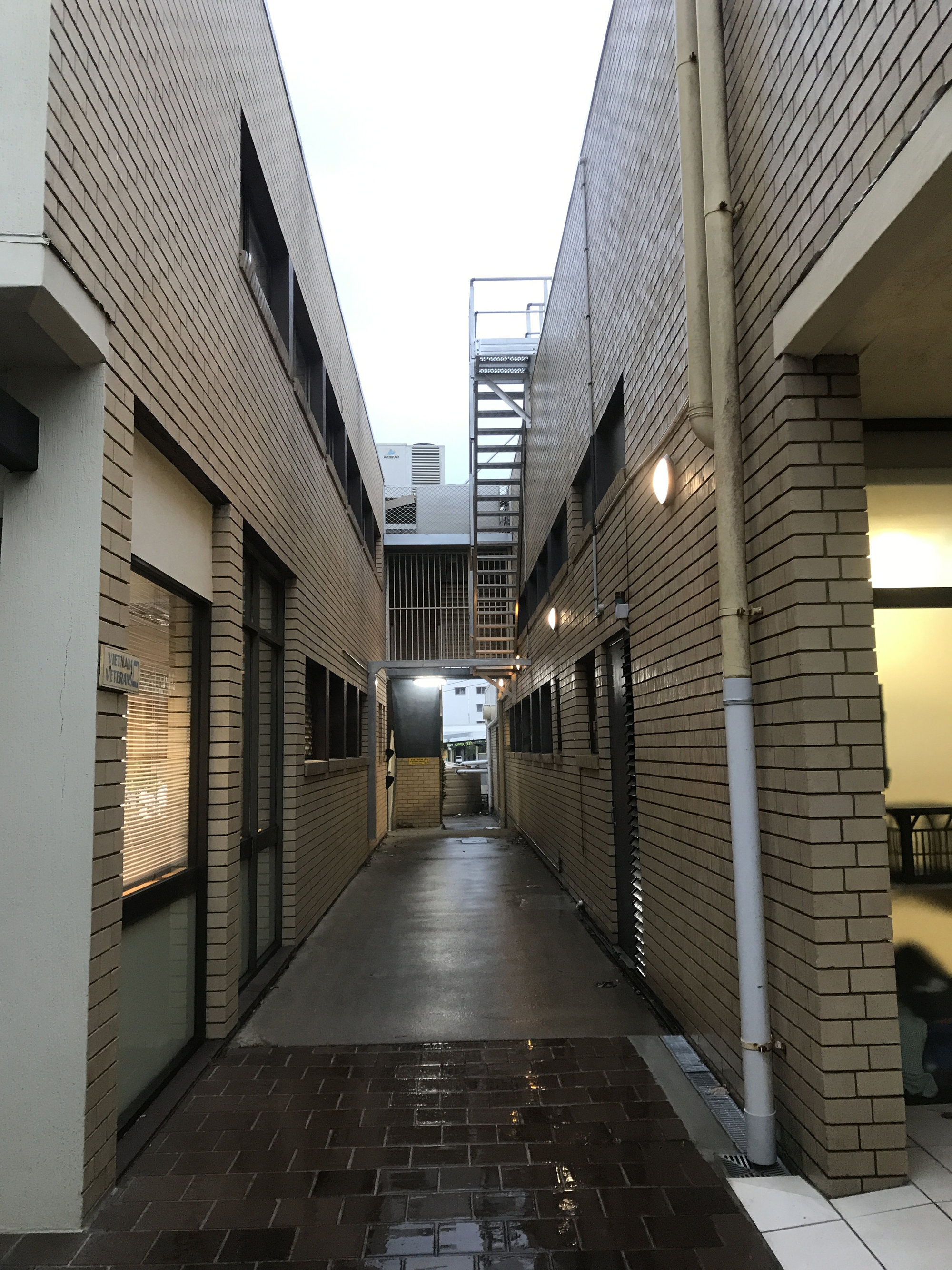 Alley in a rainstorm
