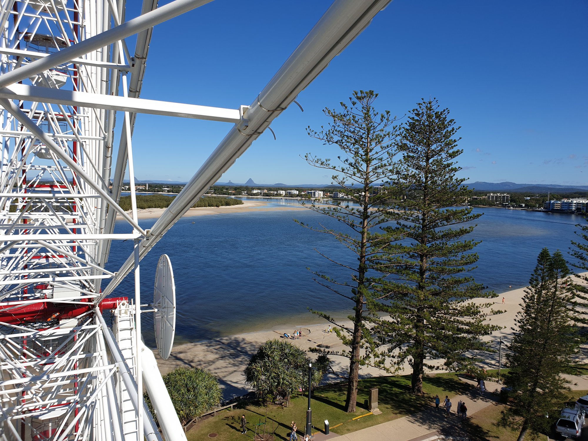 Ferris wheel view to Glasshouse Mountains
