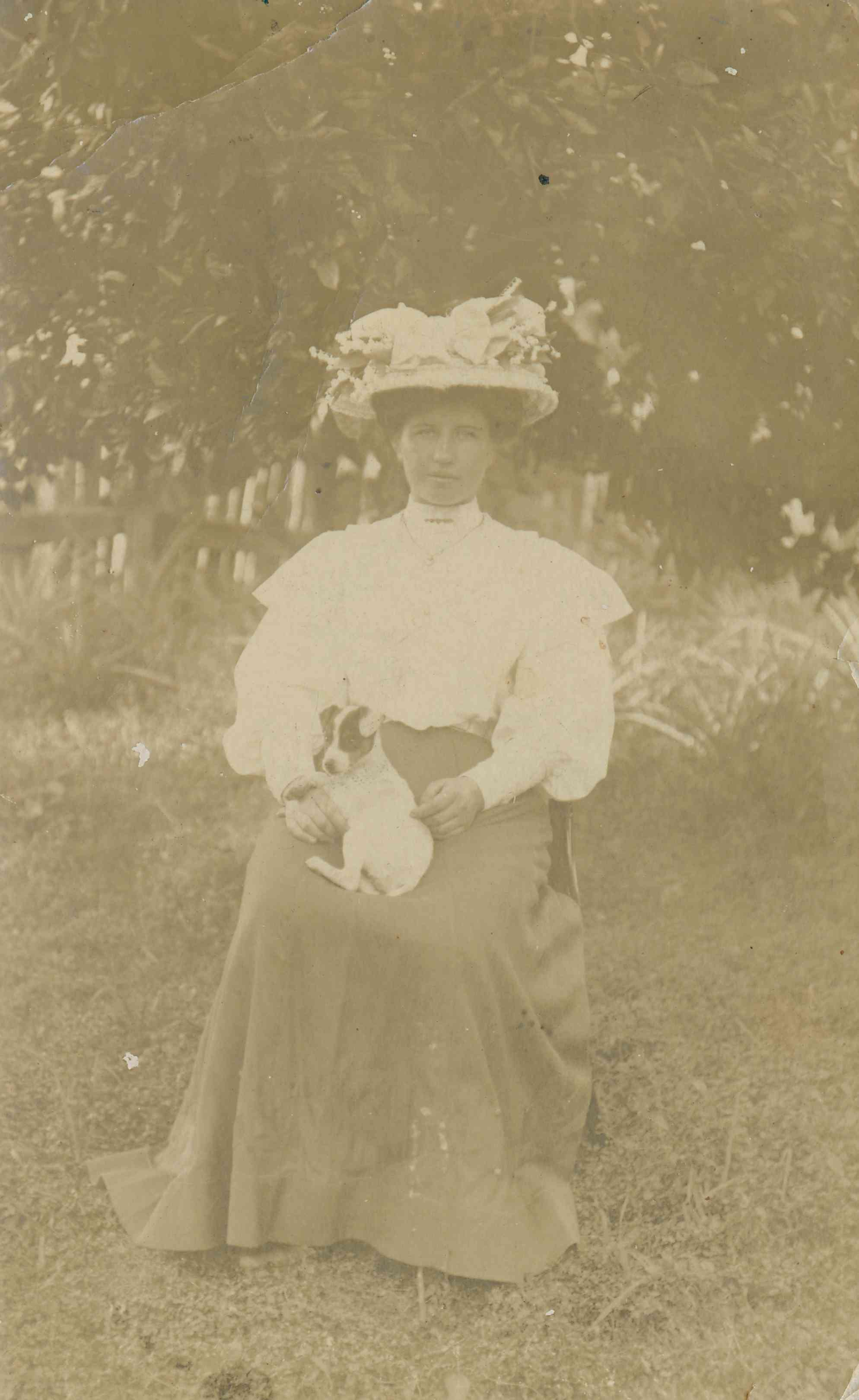 Bella Scargill under tree near Wilke's