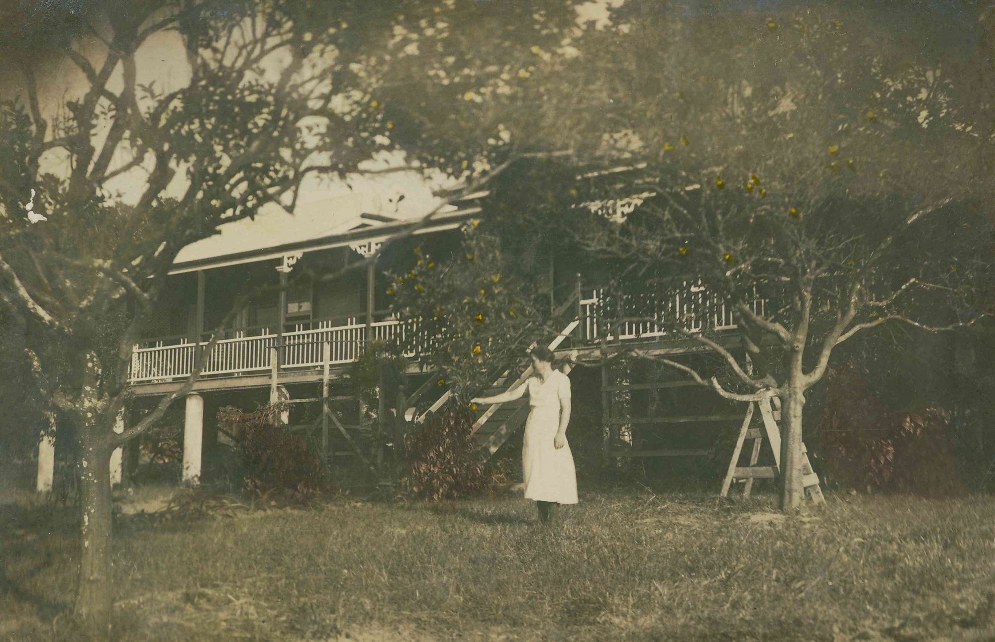 Emily Luke in garden at Sunny Brae