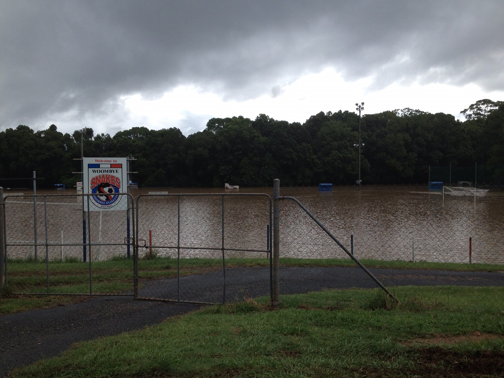 Floods at Woombye Soccer fields