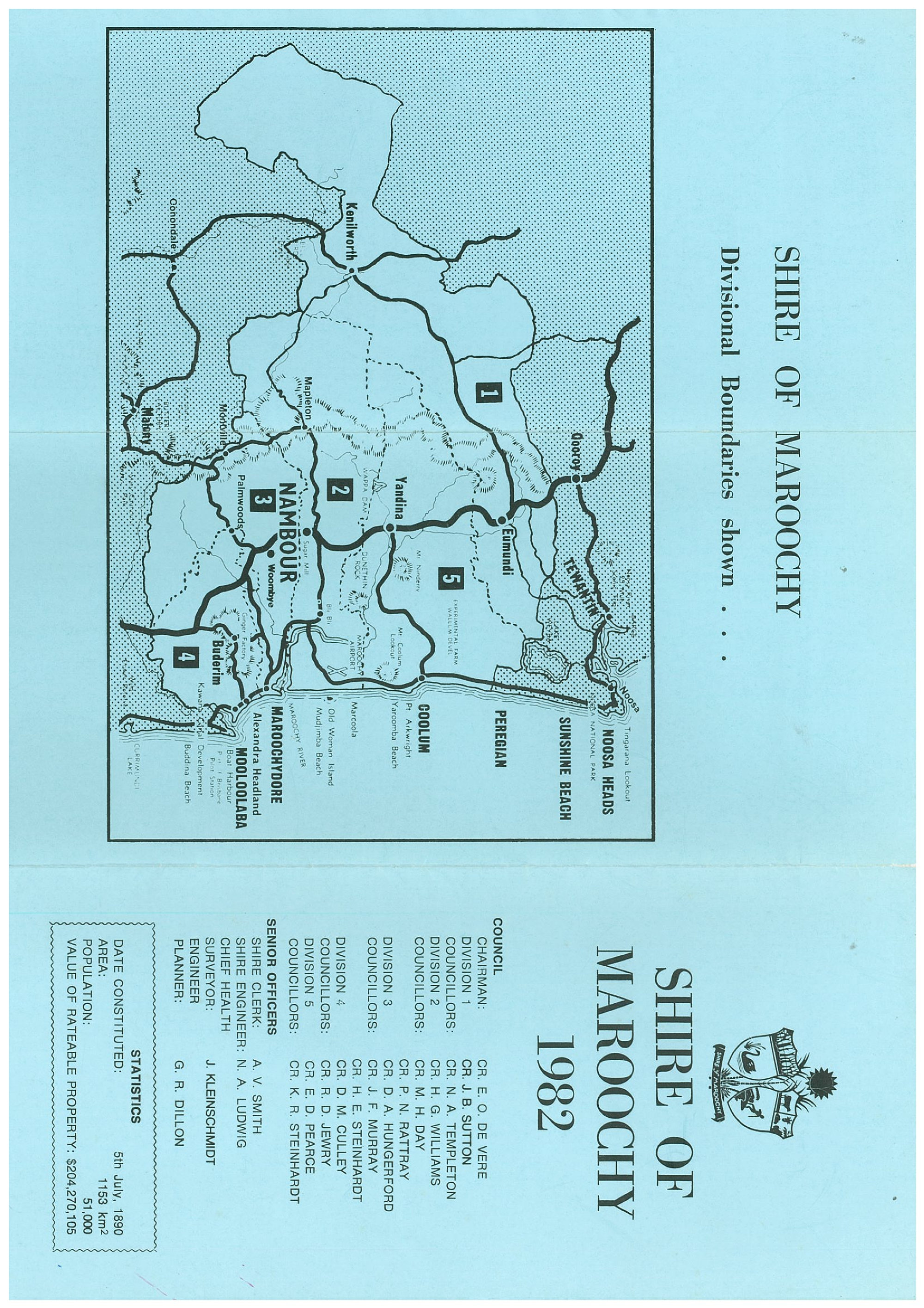 Shire of Maroochy 1982 Divisional map