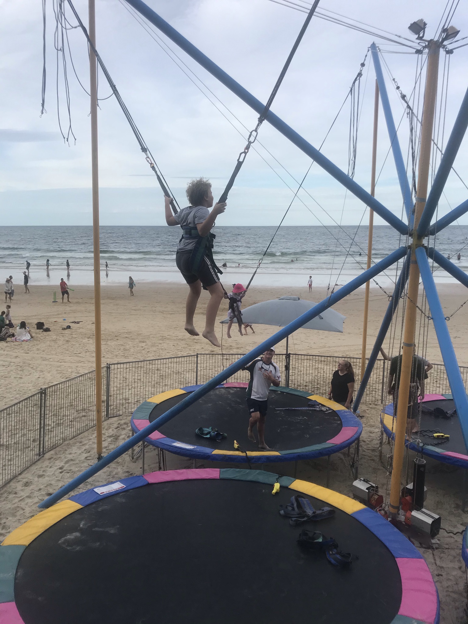 Trampolines at Mooloolaba Beach