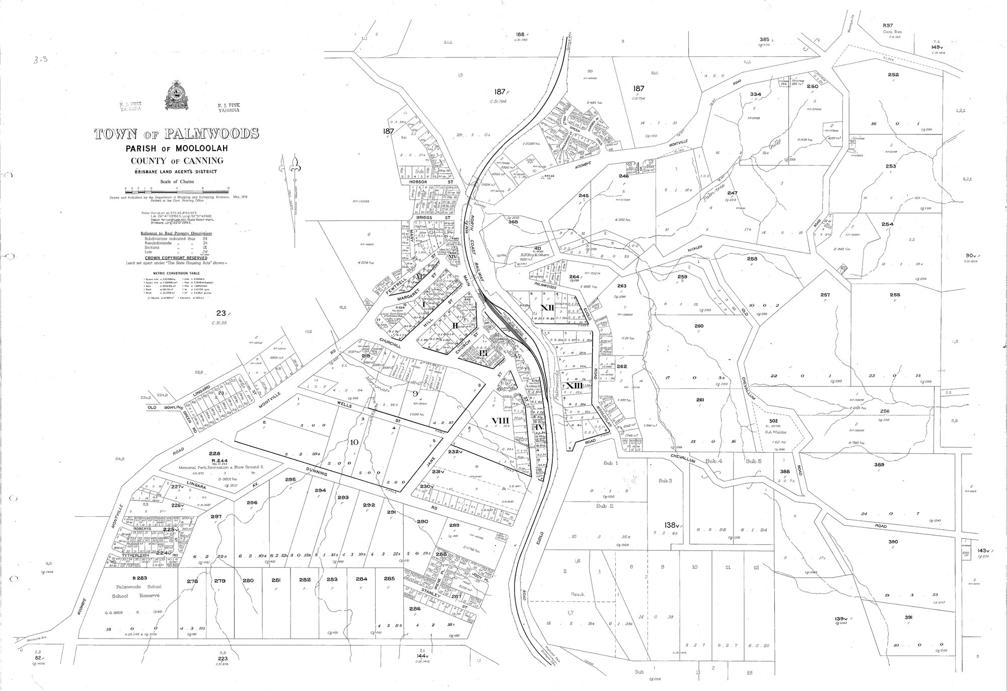 Town of Palmwoods - Parish of Mooloolah - County of Canning