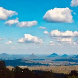 Another beautiful day on the range; Glasshouse mountain view from Mary Caincross
