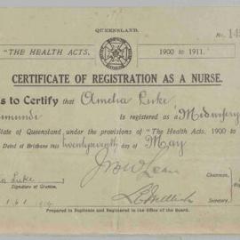 Certificate of Registration as a Nurse
