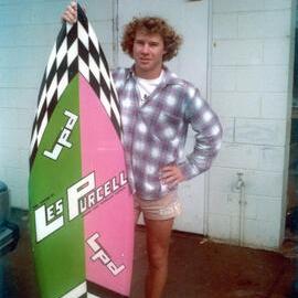 Local surfer with an 'LPD', ca 1980's