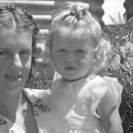 Fay with her mother, 1953