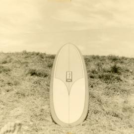 Fay's second surf board, 1967