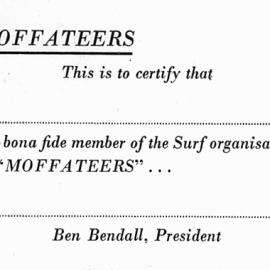 The Moffateers membership form
