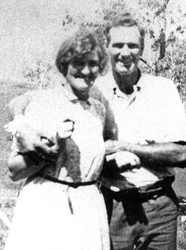 Tilney family of Conondale, ca 1930. Mrs Doris Annie Leach, nee: Tilney and her brother Eddie (Edgar John Benjamin Tilney).